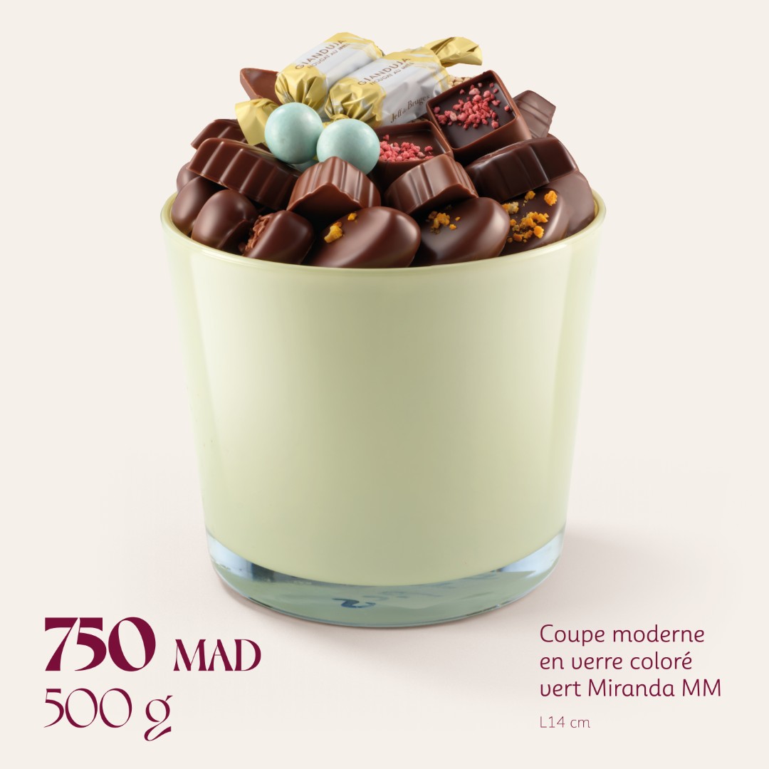 Coupe moderne en verre coloré vert Miranda